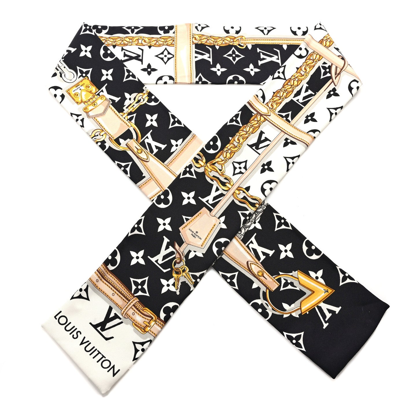 Silk Monogram Confidential Bandeau Black