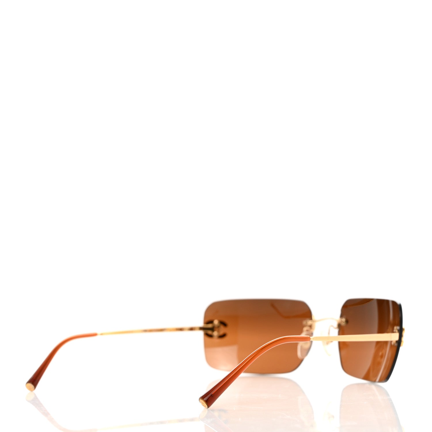 Chanel Metal Crystal CC Logo Sunglasses 4017-D Brown 4 of 7