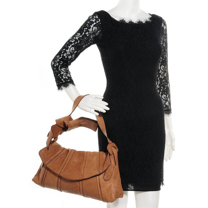 Valentino Garavani Vitello Bow Shoulder Bag Brown 2 of 6