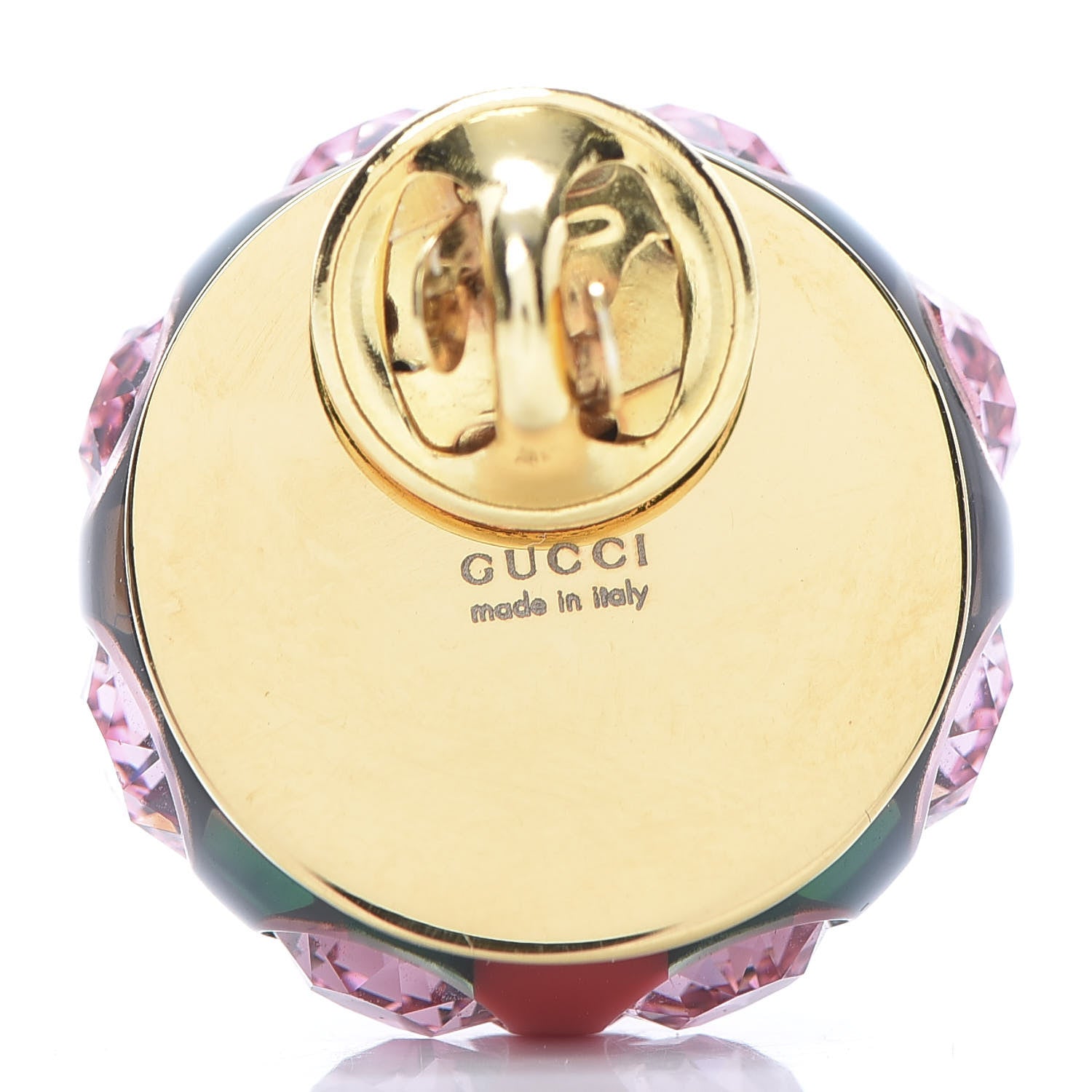 Gucci Resin Strass Vintage Web Stud Pin Red Green 3 of 5