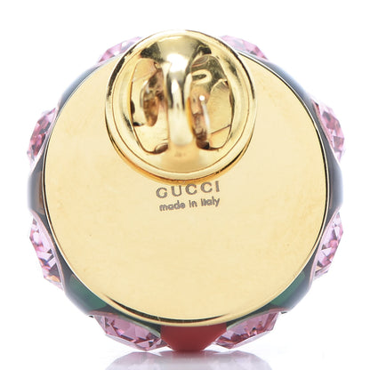 Gucci Resin Strass Vintage Web Stud Pin Red Green 3 of 5