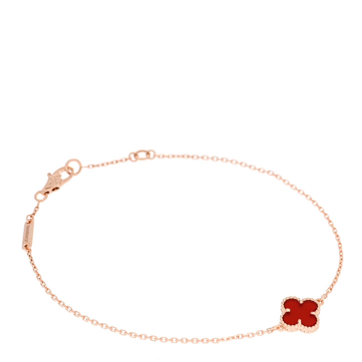 18K Rose Gold Carnelian Sweet Alhambra Bracelet