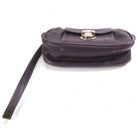 Leather Wristlet Purple