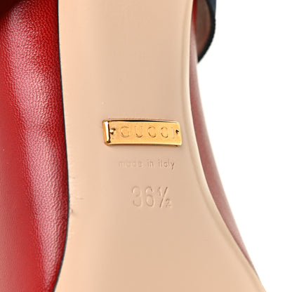 Gucci Malaga Kid Sylvie Web Mid Heel Pumps 36.5 Hibiscus Red 7 of 10