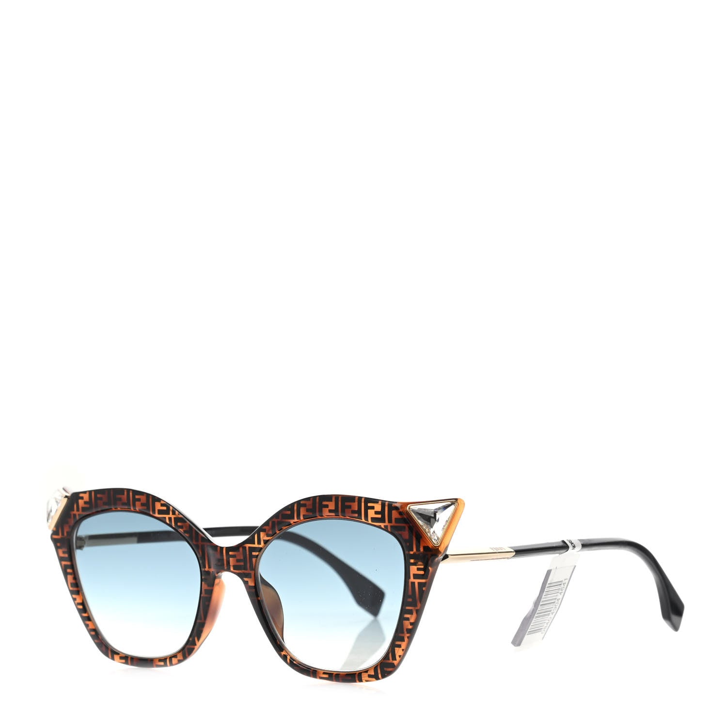 Fendi Acetate Metal FF Cat Eye Iridia Sunglasses FF 0357/S Havana 1 of 4