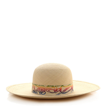 Hermes Straw Panama Brisa Brides De Gala Hat 58 Naturel Multicolore 5 of 8