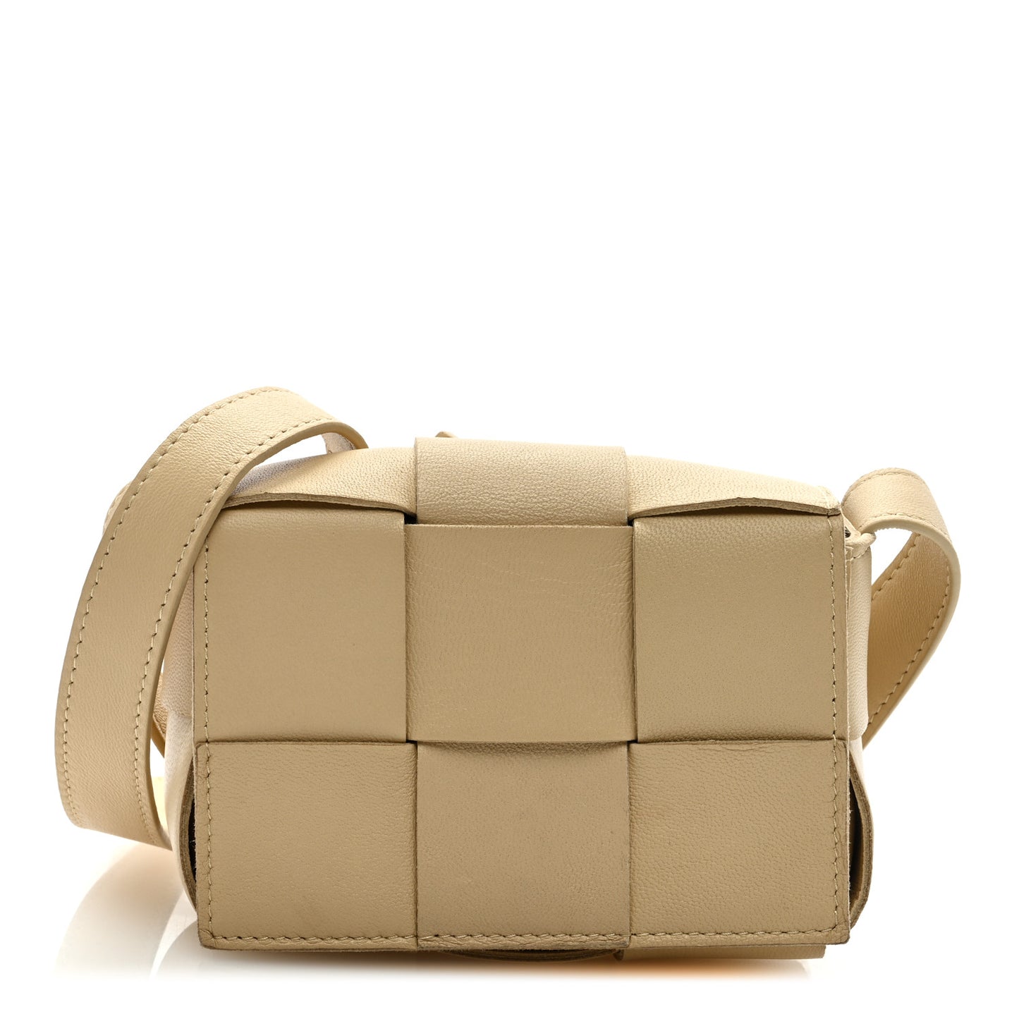 Lambskin Maxi Intreccio Candy Cassette Crossbody Bag Porridge Gold