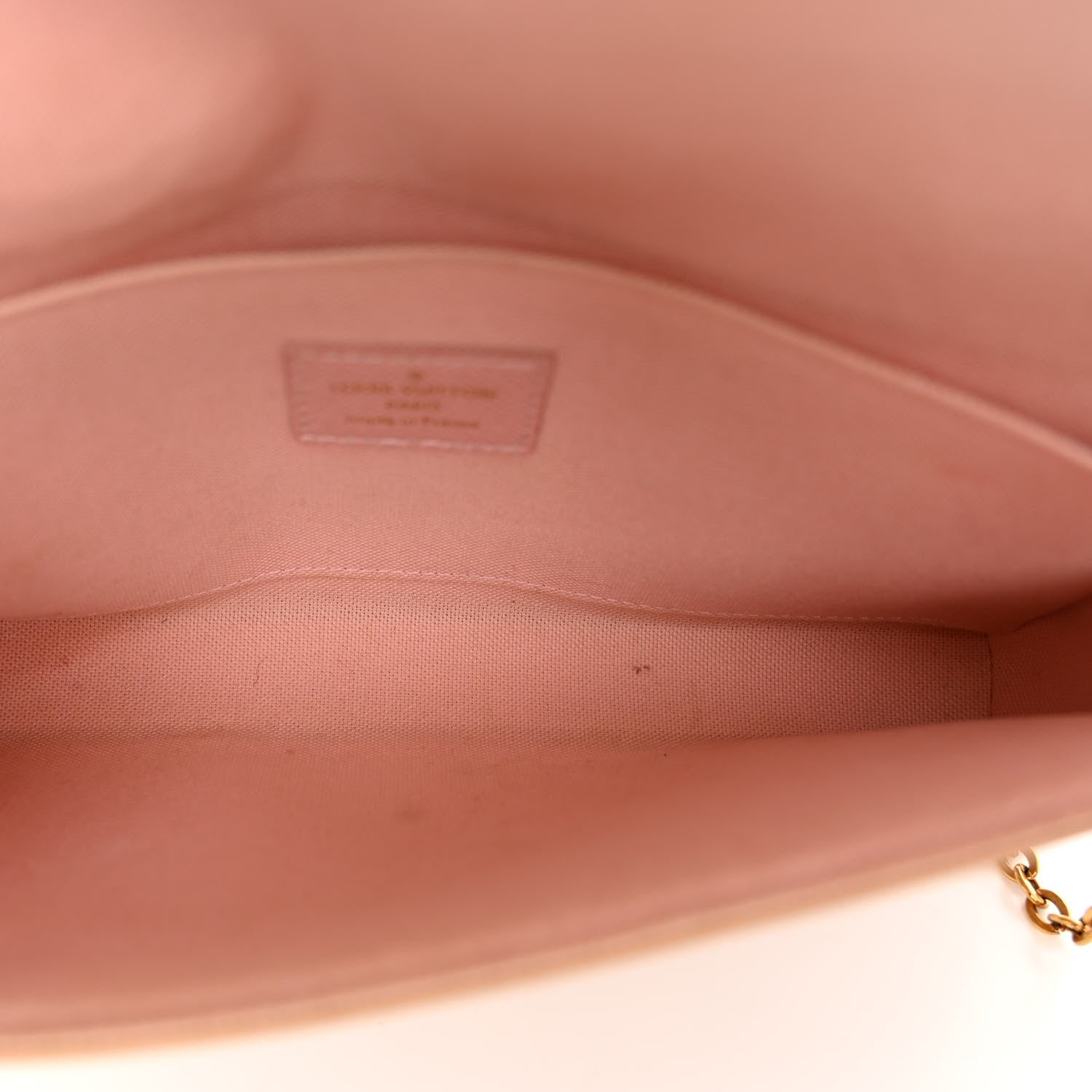 Louis Vuitton Damier Azur Pochette Felicie Chain Wallet Rose Ballerine 6 of 11