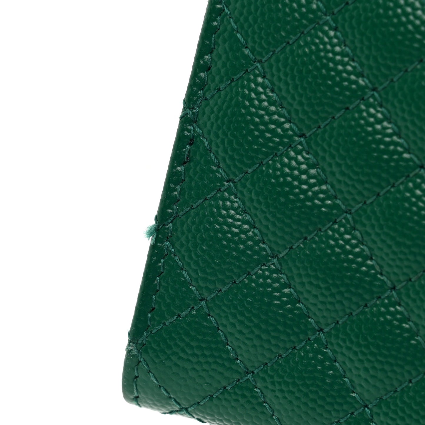 Grain De Poudre Textured Mixed Matelasse Triquilt Small Monogram Envelope Wallet Green
