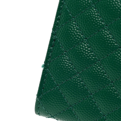 Saint Laurent Grain De Poudre Textured Mixed Matelasse Triquilt Small Monogram Envelope Wallet Green 7 of 7