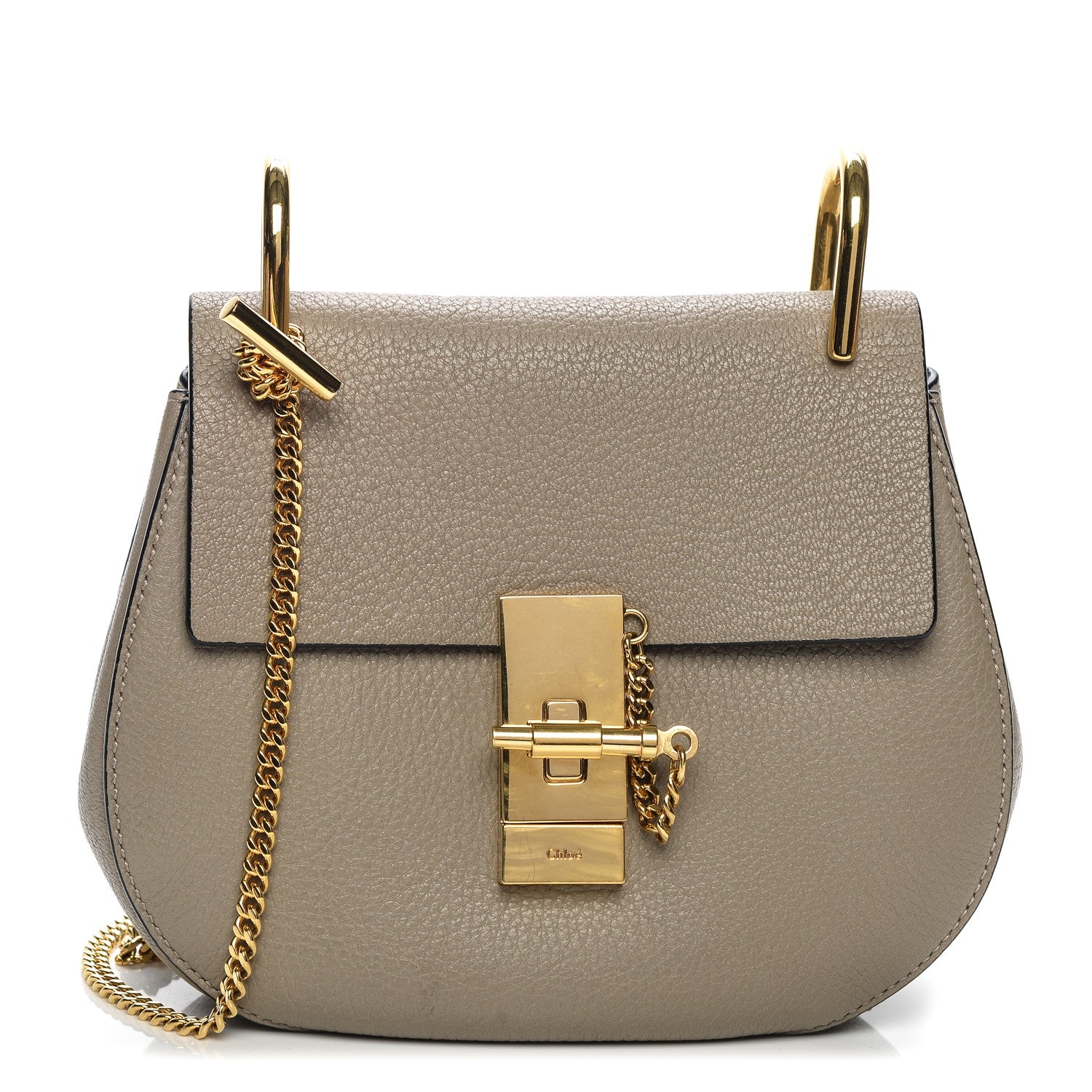 Chloe Grained Lambskin Mini Drew Shoulder Bag Motty Grey 1 of 6