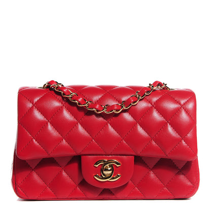 Chanel Lambskin Quilted Mini Rectangular Flap Red 1 of 8