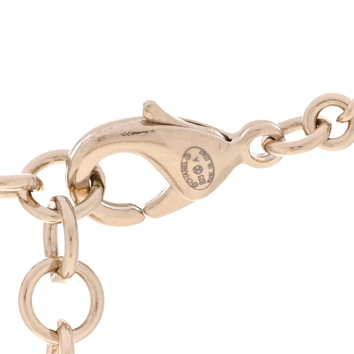 Chanel Crystal Flower CC Lariat Necklace Gold 5 of 7