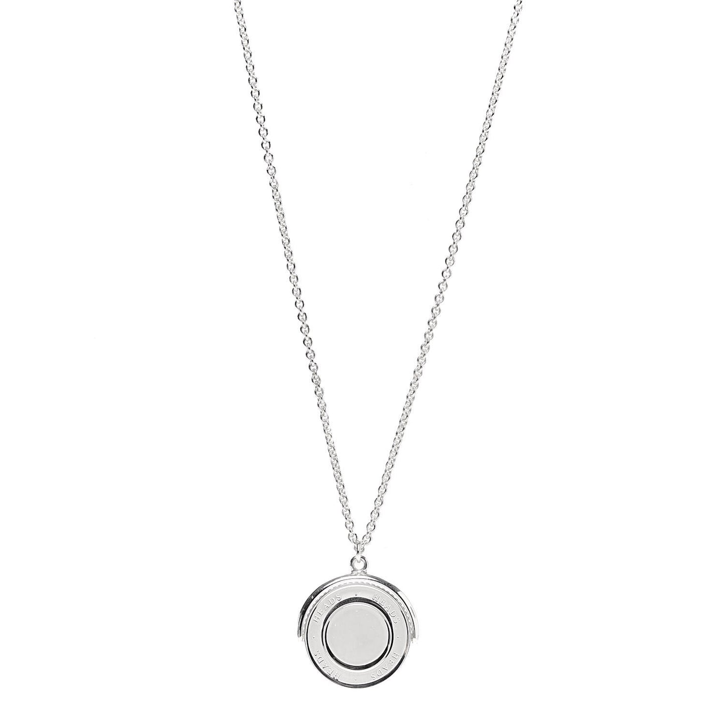 Sterling Silver Heads Tails Coin Pendant Necklace