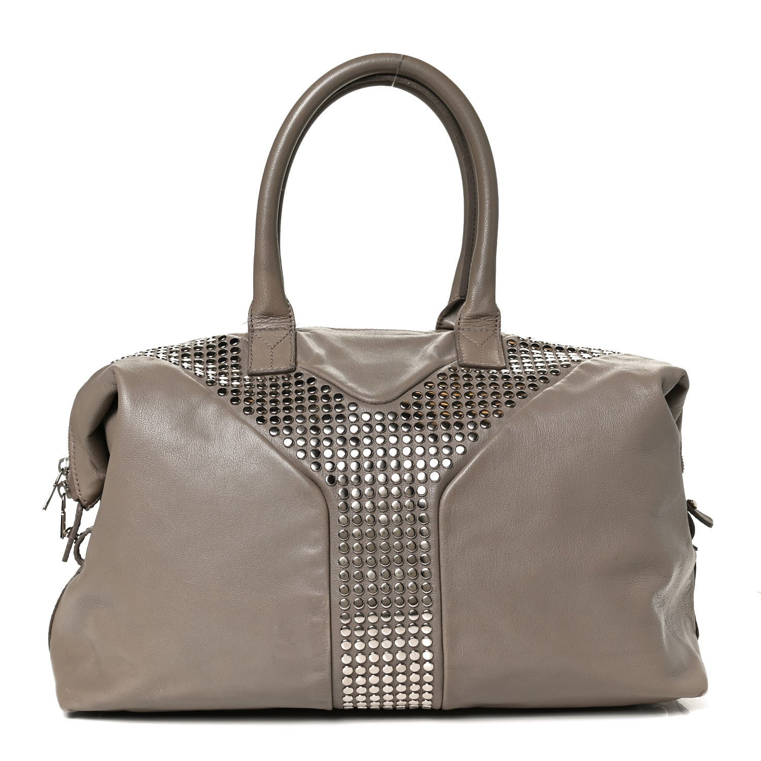 Saint Laurent Calfskin Studded Easy Sac Taupe 1 of 14
