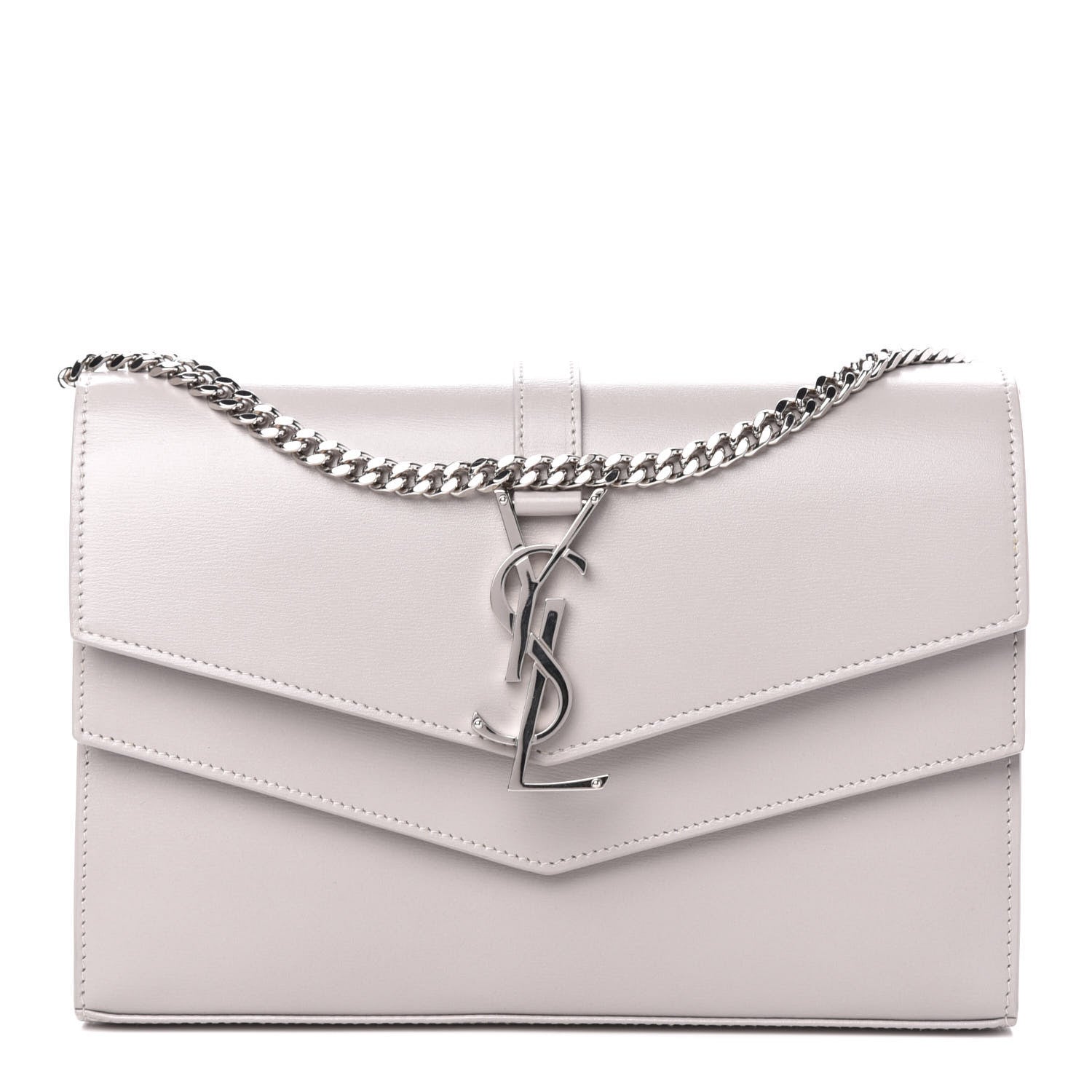 Saint Laurent Smooth Calfskin Sulpice Monogram Chain Wallet Light Natural 1 of 10