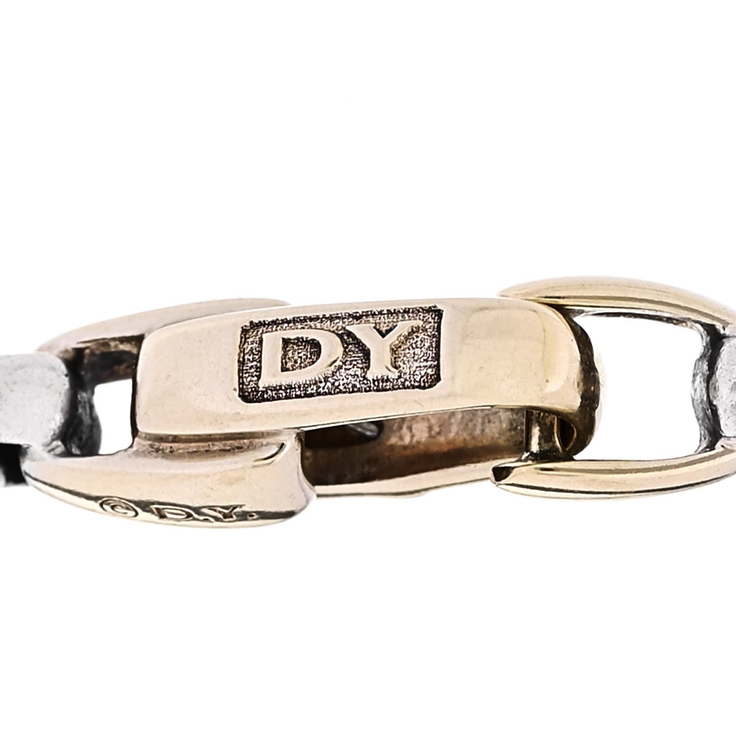 David Yurman Sterling Silver 14K Yellow Gold 4mm Box Chain Bracelet 4 of 5