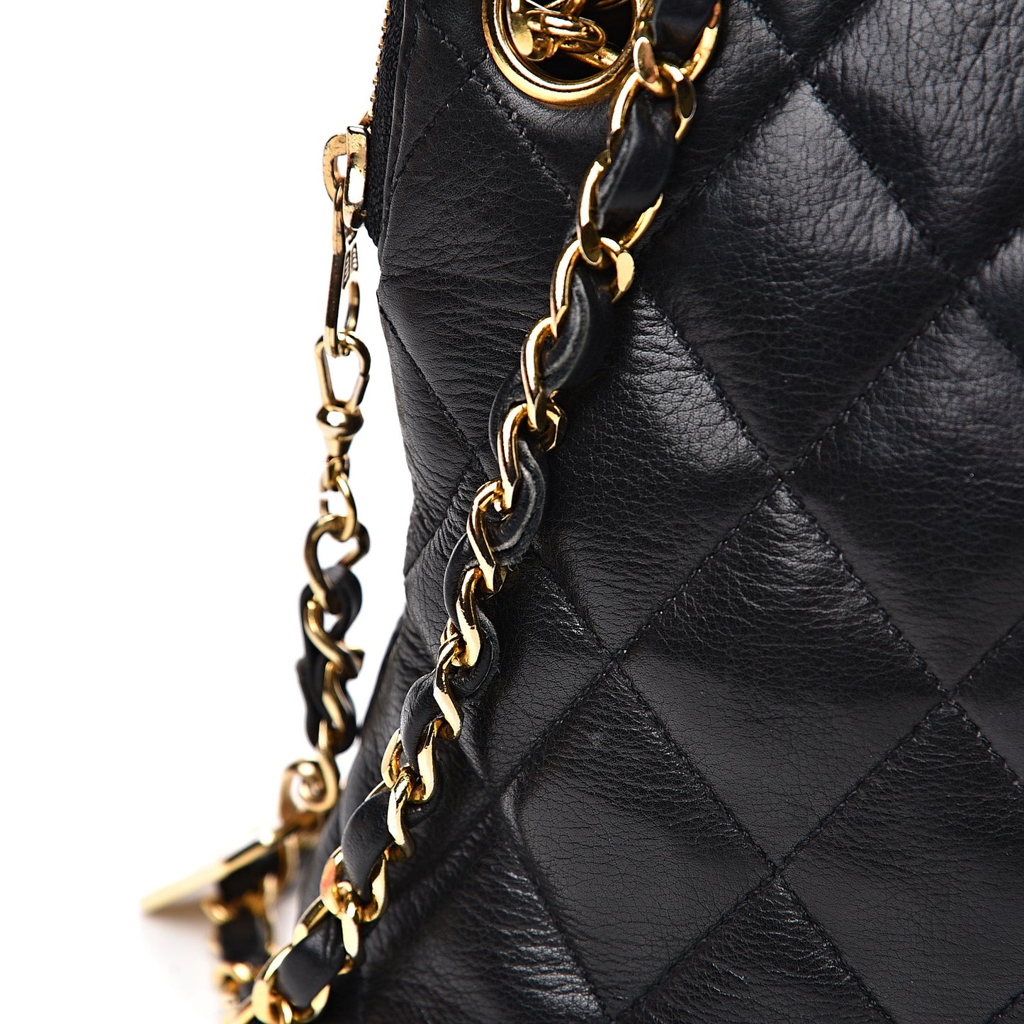 Calfskin Quilted Small Shoulder Bag Black