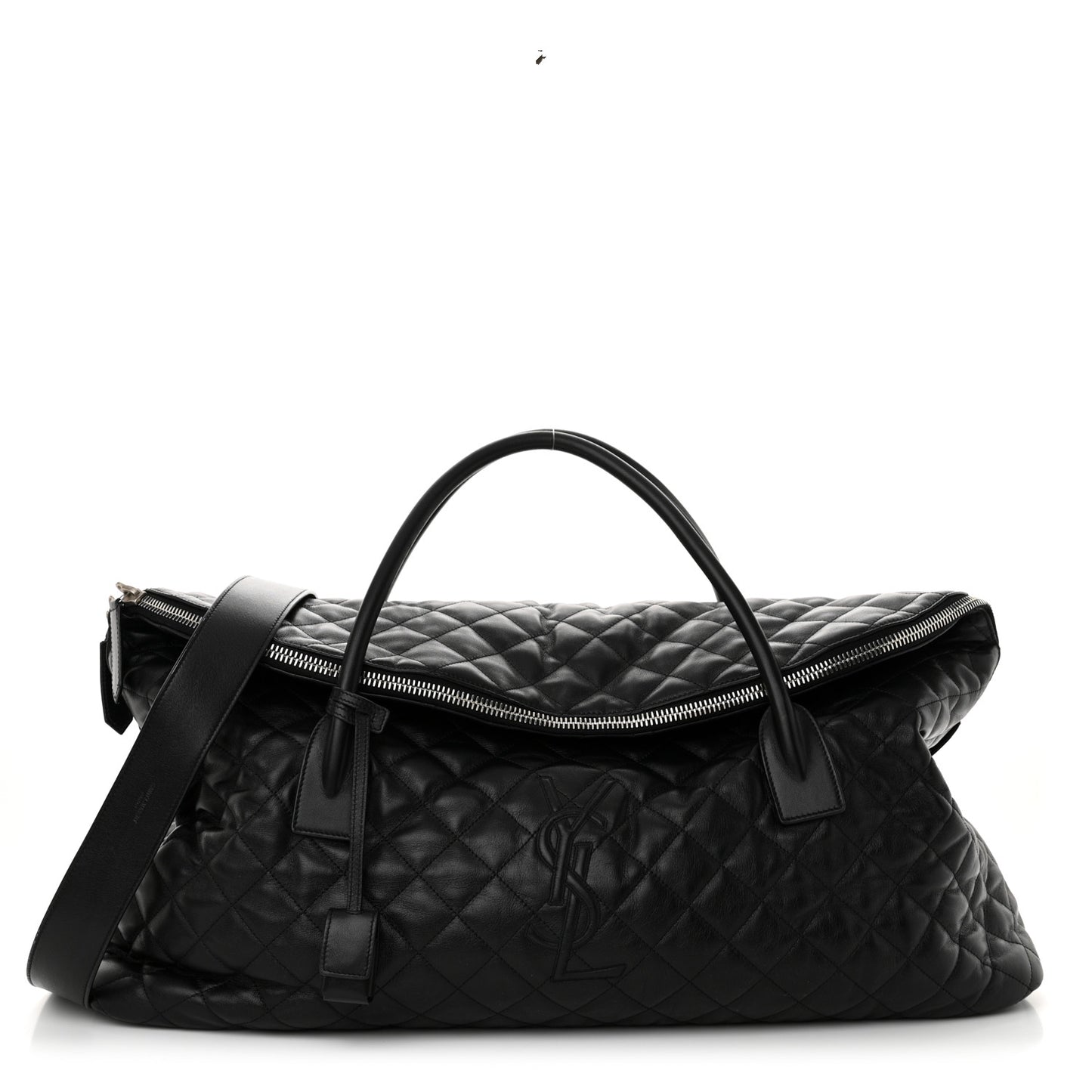 Calfskin Quilted ES Giant Travel Bag Black