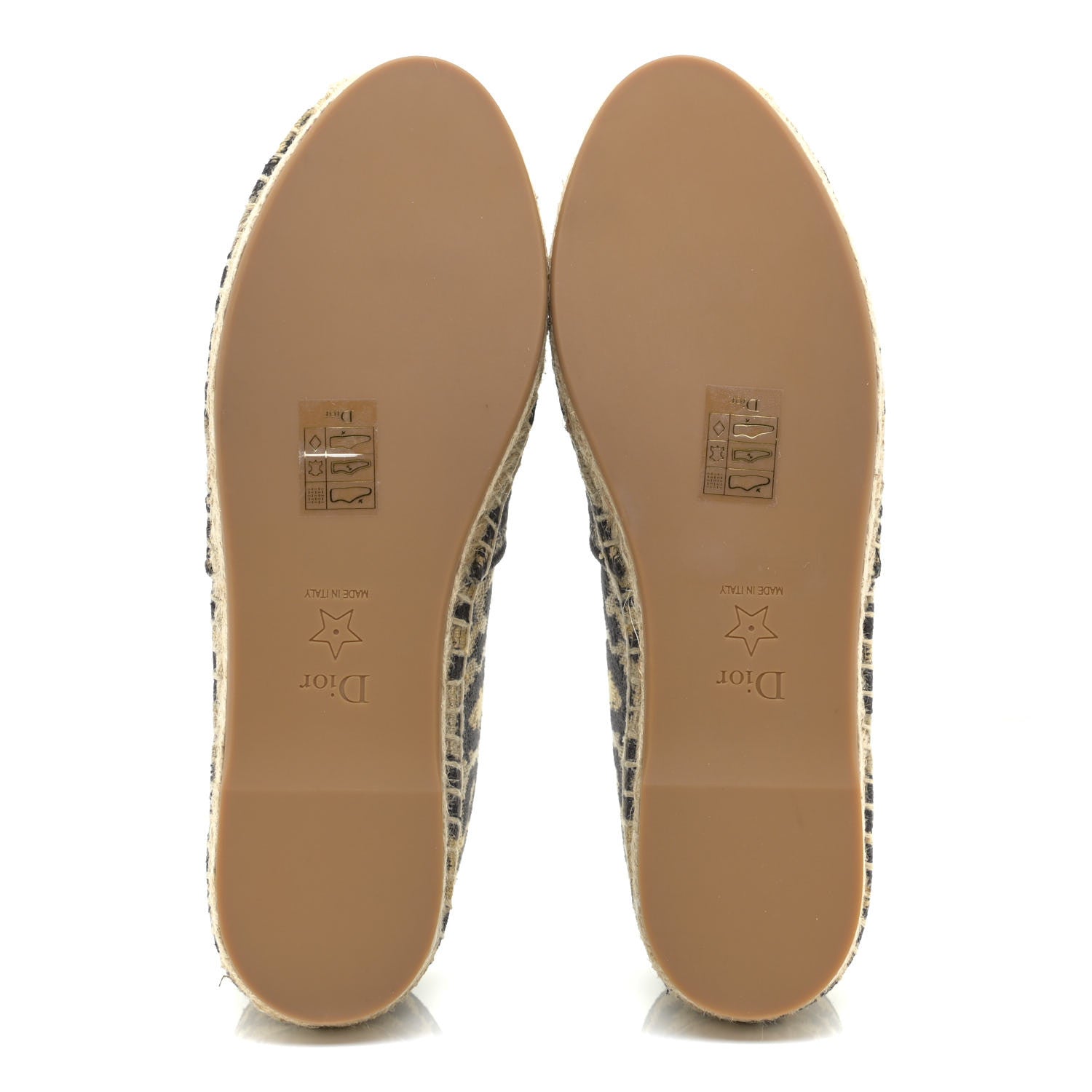Christian Dior Cotton Embroidered Leopard Print Granville Espadrille 36.5 Natural 5 of 9