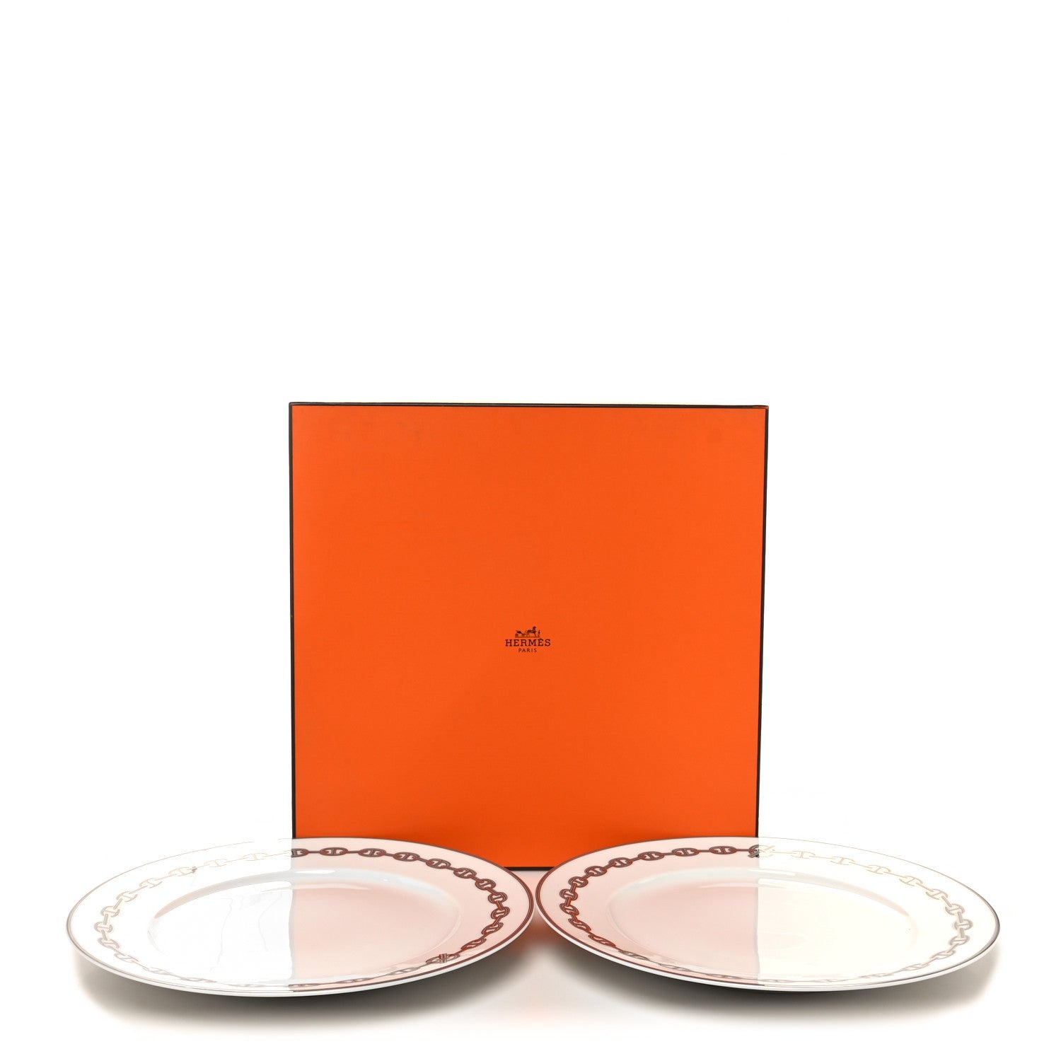 Hermes Porcelain Chaine d'Ancre Plate Set of 2 6 of 6