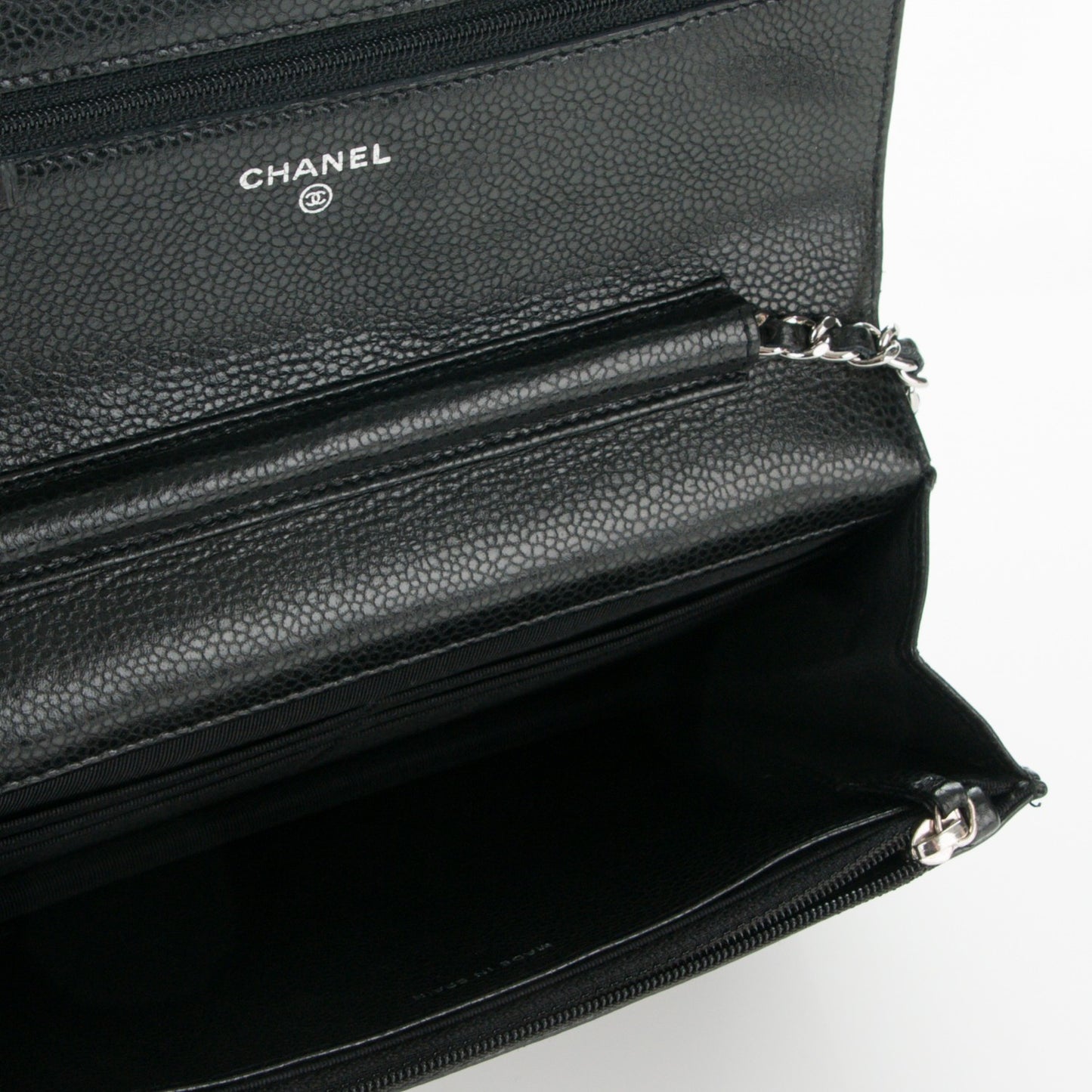 Caviar Quilted Wallet On Chain WOC Black