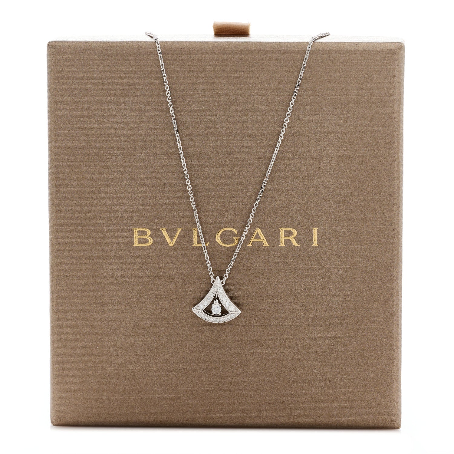 Bulgari 18K White Gold Diamond Divas' Dream Pave Openwork Necklace 8 of 8
