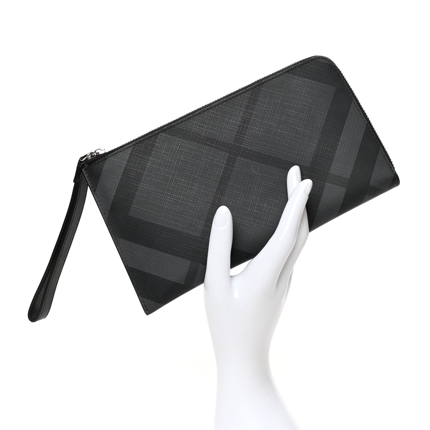 London Check Large Travel Wallet Black