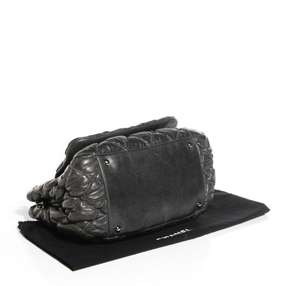 Chanel Calfskin Bubble Quilt Accordion Flap Grey 4 of 7