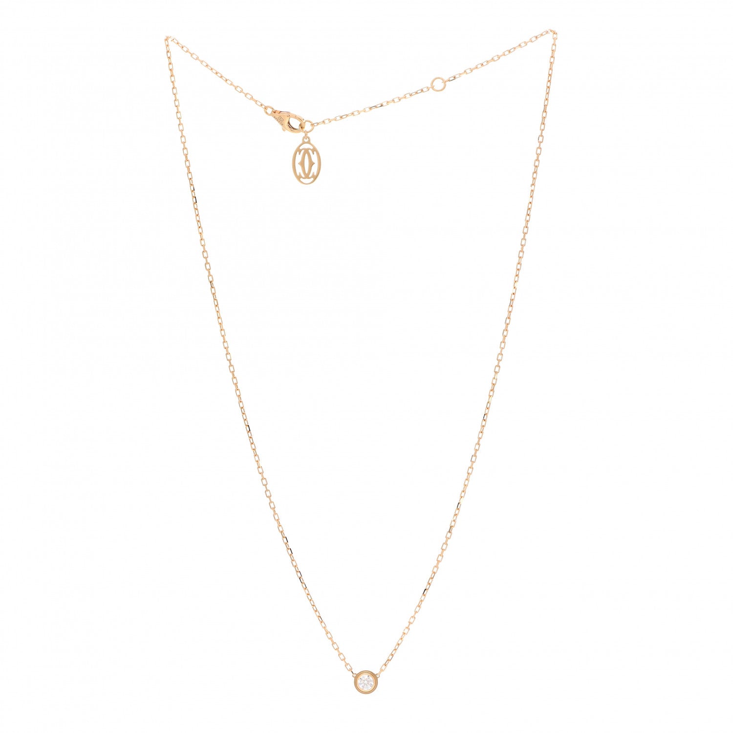 Cartier 18K Yellow Gold Diamond LM D'Amour Pendant Necklace 3 of 6