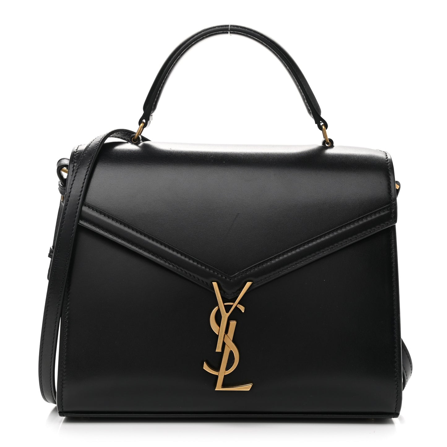Smooth Calfskin Medium Classic Monogram Cassandra Top Handle Black Rouge Legion