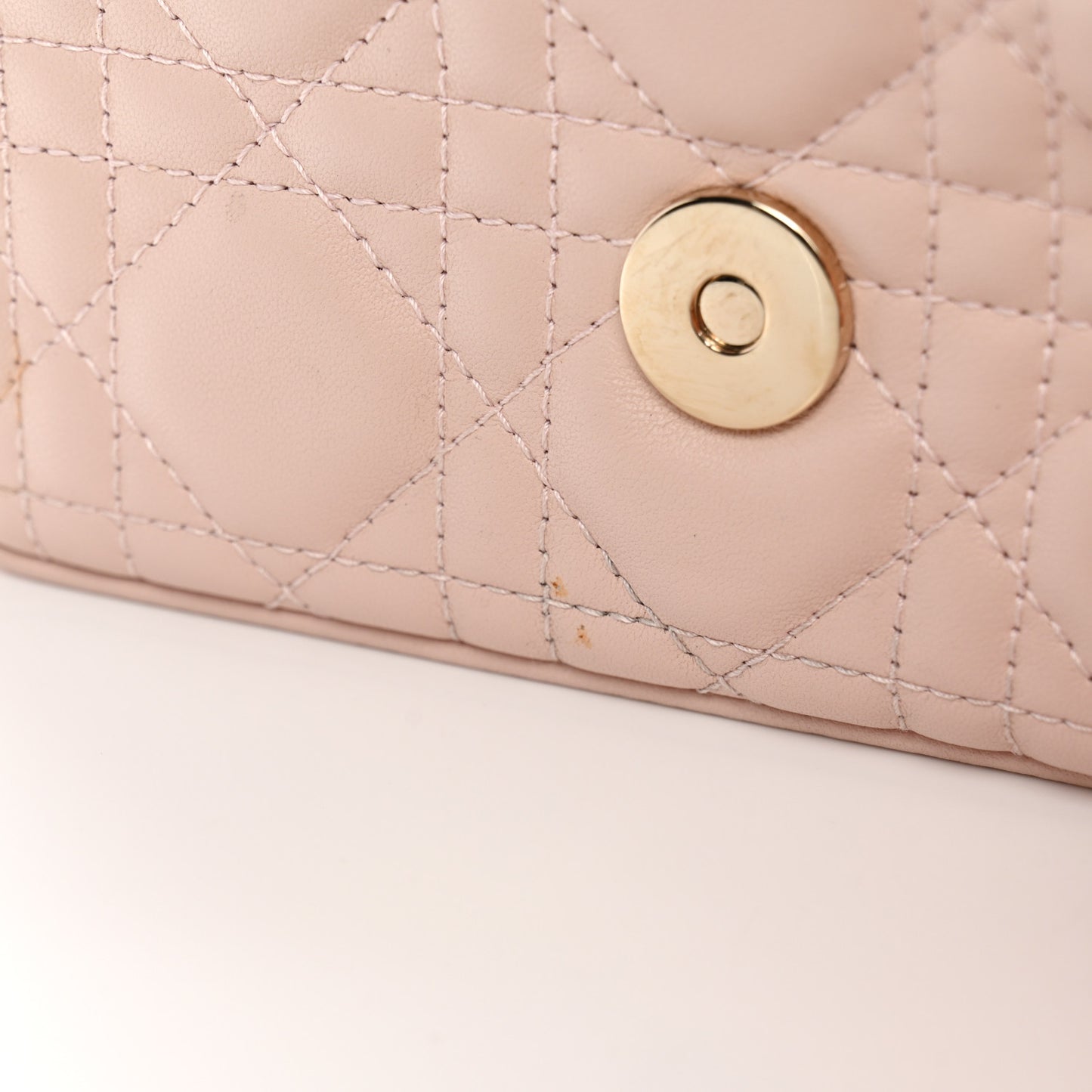 Lambskin Cannage Dior Talk Phone Pouch Rose Poudre