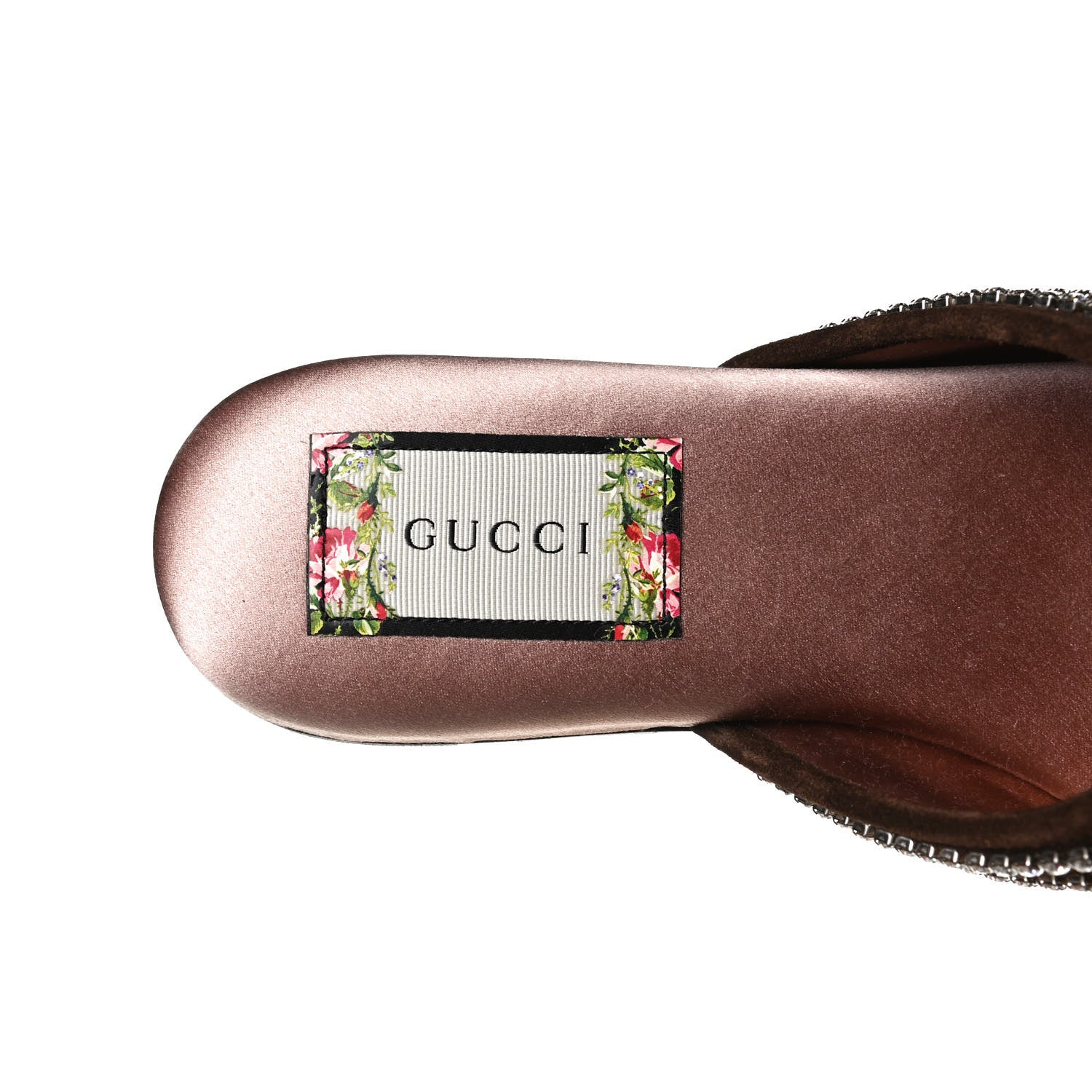 Gucci Velvet GG Monogram Crystal Womens Slippers 37 Brown Vintage Cocoa 10 of 11