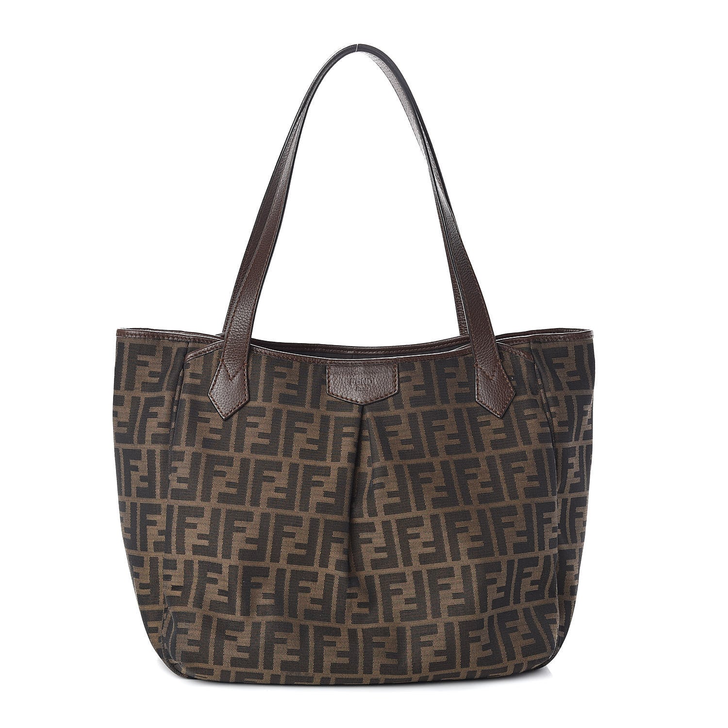 Fendi Zucca Vitello Artic Grande Shopping Tote Tobacco Castagna 1 of 9
