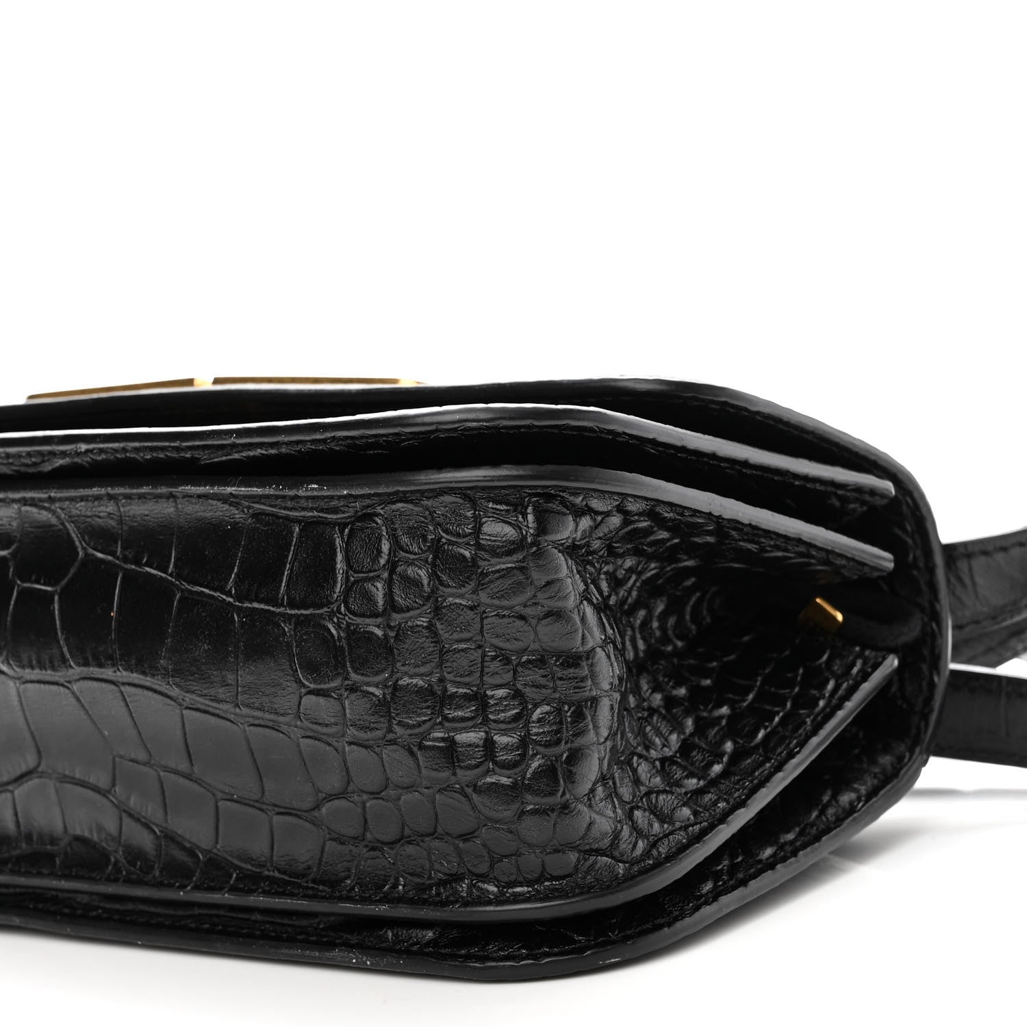 Balenciaga Extra Supple Calfskin Crocodile Embossed Small Gossip Bag Black 9 of 9