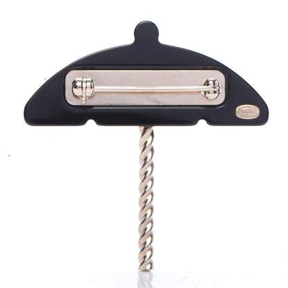 Chanel Resin Pearl Umbrella Brooch Gold Red White 3 of 4