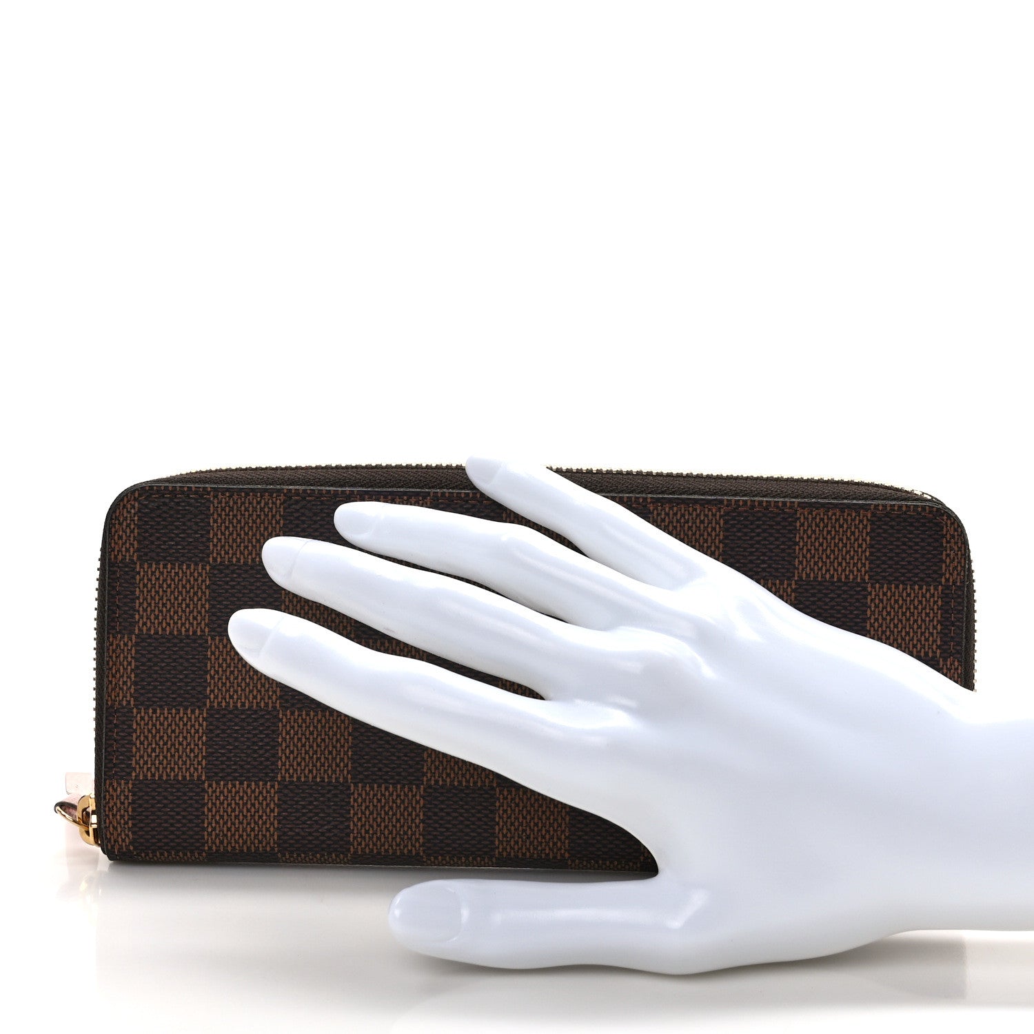 Louis Vuitton Damier Ebene Clemence Wallet Rose Ballerine 2 of 12