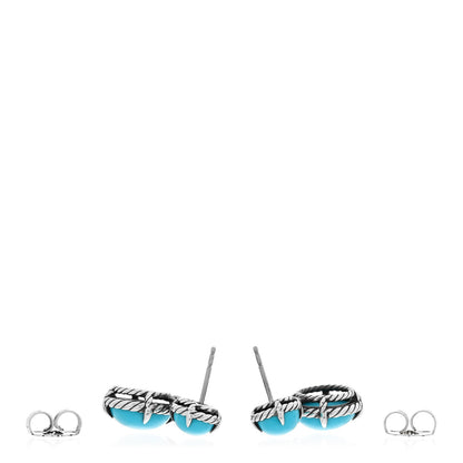 David Yurman Sterling Silver Turquoise Chatelaine Drop Earrings 3 of 4