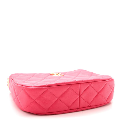 Chanel Caviar Quilted Triple Chain Shoulder Bag Pink 4 of 10