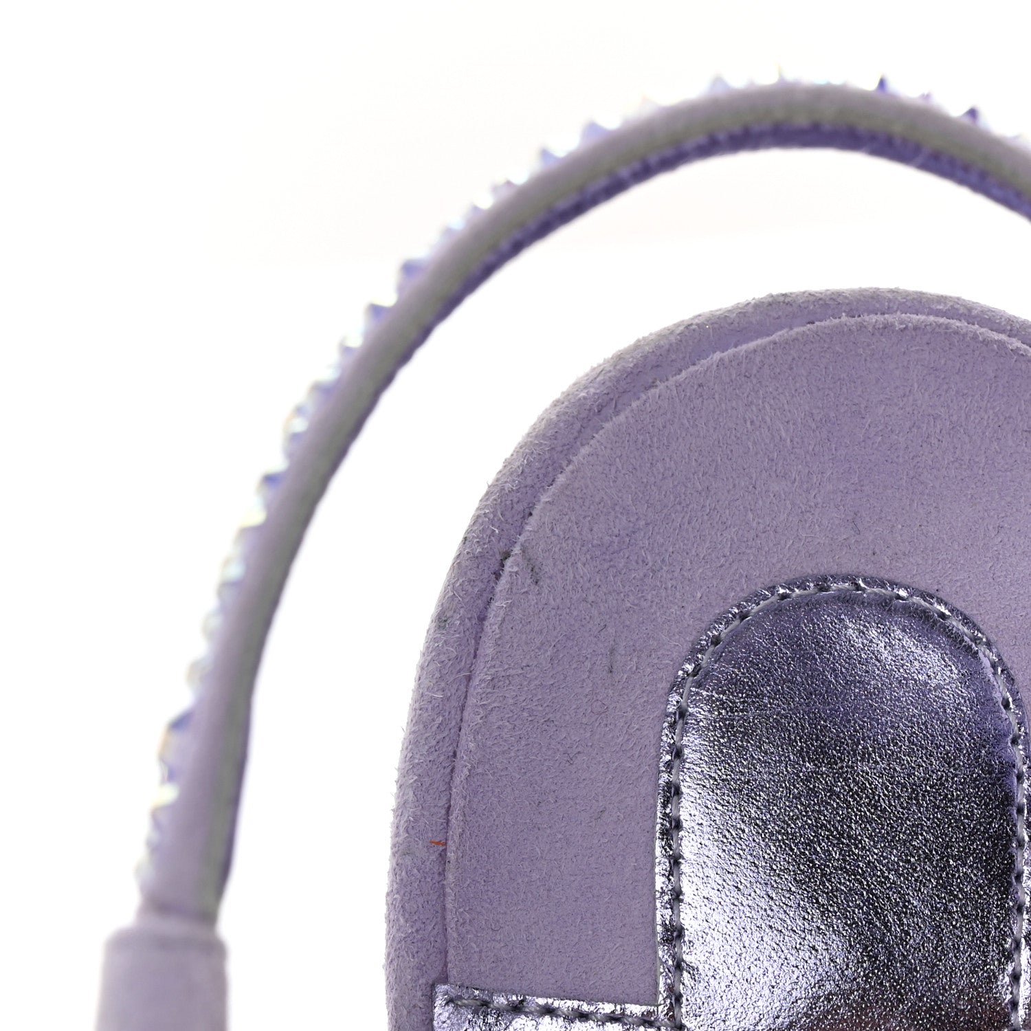 Christian Louboutin Suede Crystal Strass Rosalie 100 Sandals 39 Lilac Smoke 11 of 12