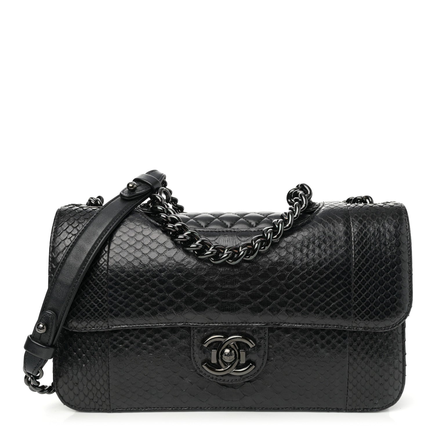 Chanel Snakeskin Medium Perfect Edge Flap Black 1 of 10