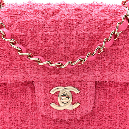 Chanel Cashmere Tweed Quilted Mini Rectangular Flap Fuchsia 8 of 11