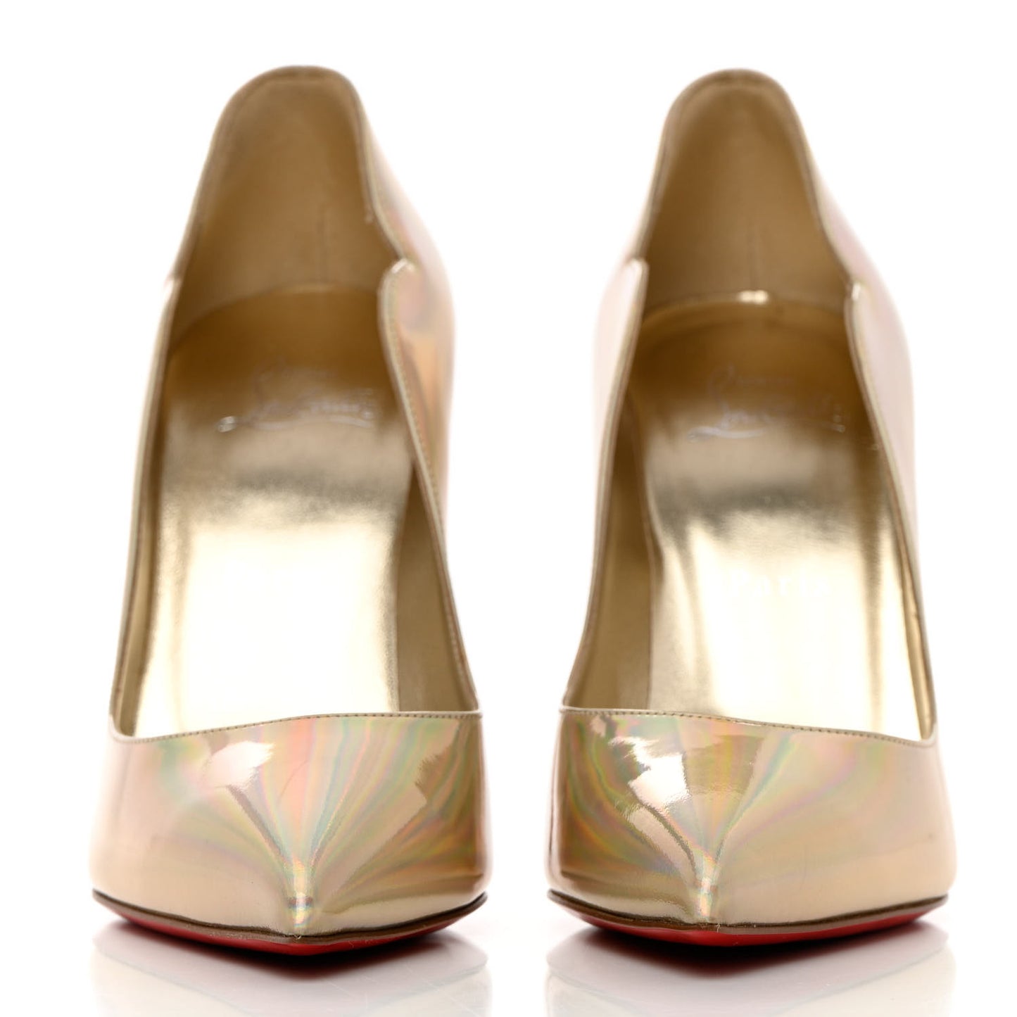 Metallic Patent Psychic Hot Chick 100 Pumps 38 Platine