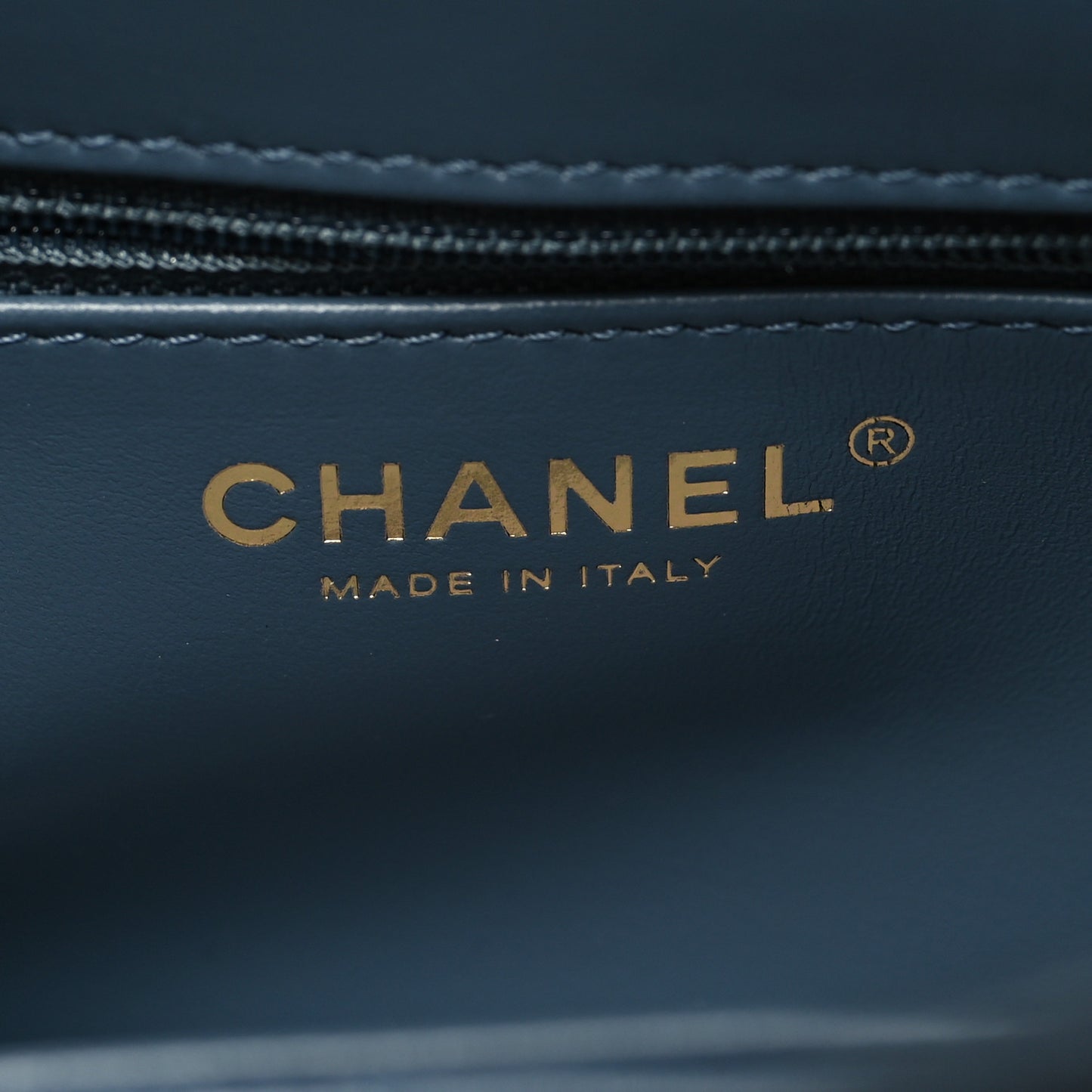 Shiny Aged Calfskin Quilted Nano Kelly Shopper Dark Blue