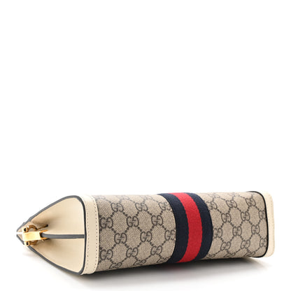 Gucci GG Supreme Monogram Textured Calfskin Web Small Ophidia Chain Shoulder Bag Beige Ebony Mystic White 4 of 9