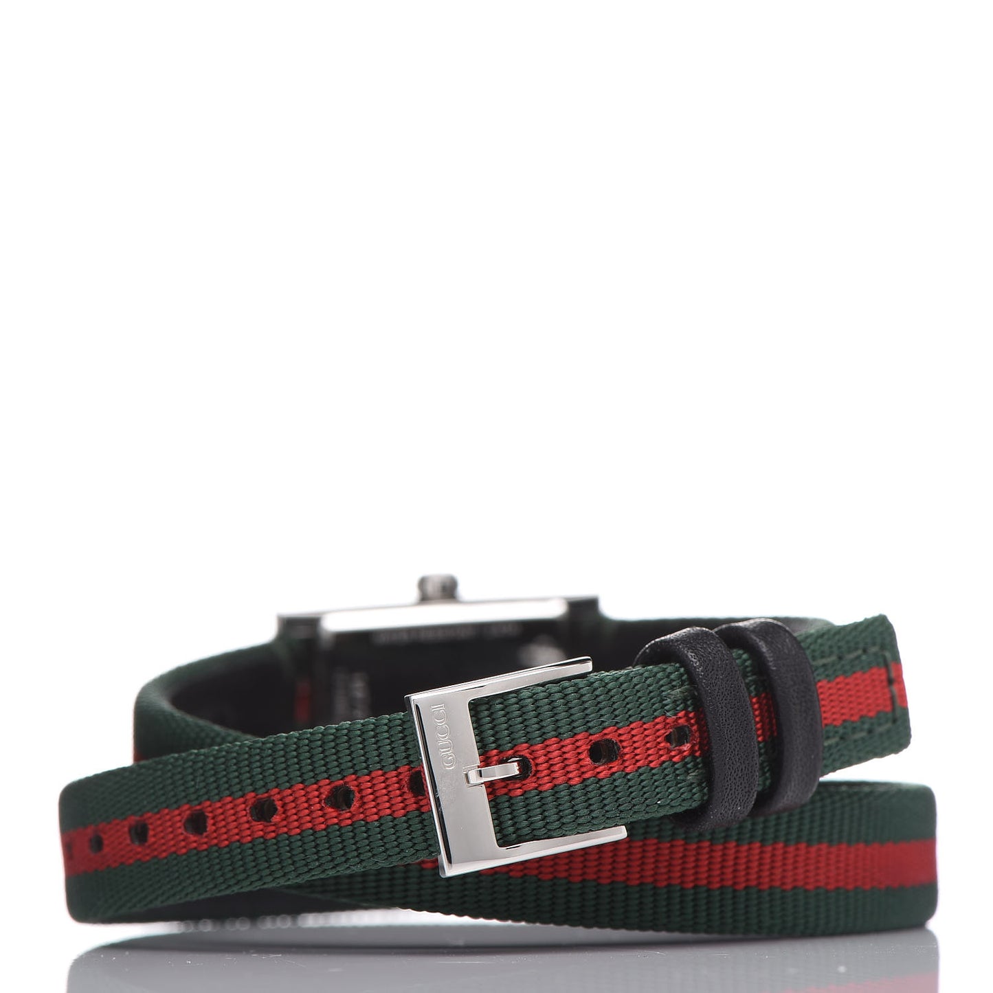 Stainless Steel Nylon 14mm Web G-Frame Double Wrap Quartz Watch Green
