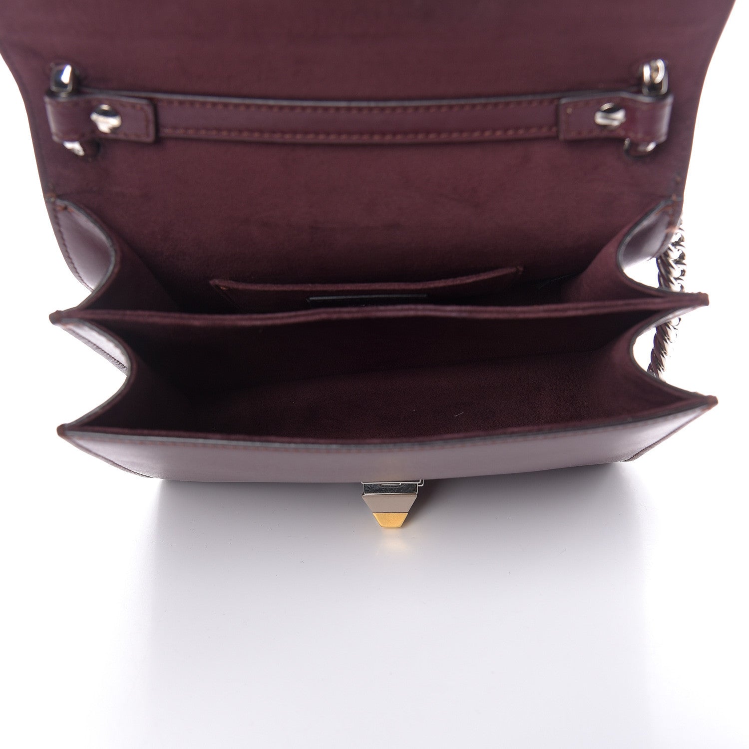 Fendi Vitello Liberty Studded Small Kan I Shoulder Bag Bordeaux Multicolor 5 of 10