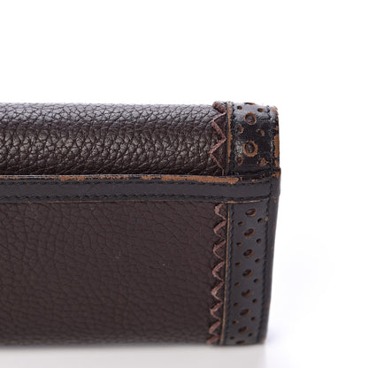 Burberry Grainy Calfskin Continental Wallet Dark Brown 16 of 17