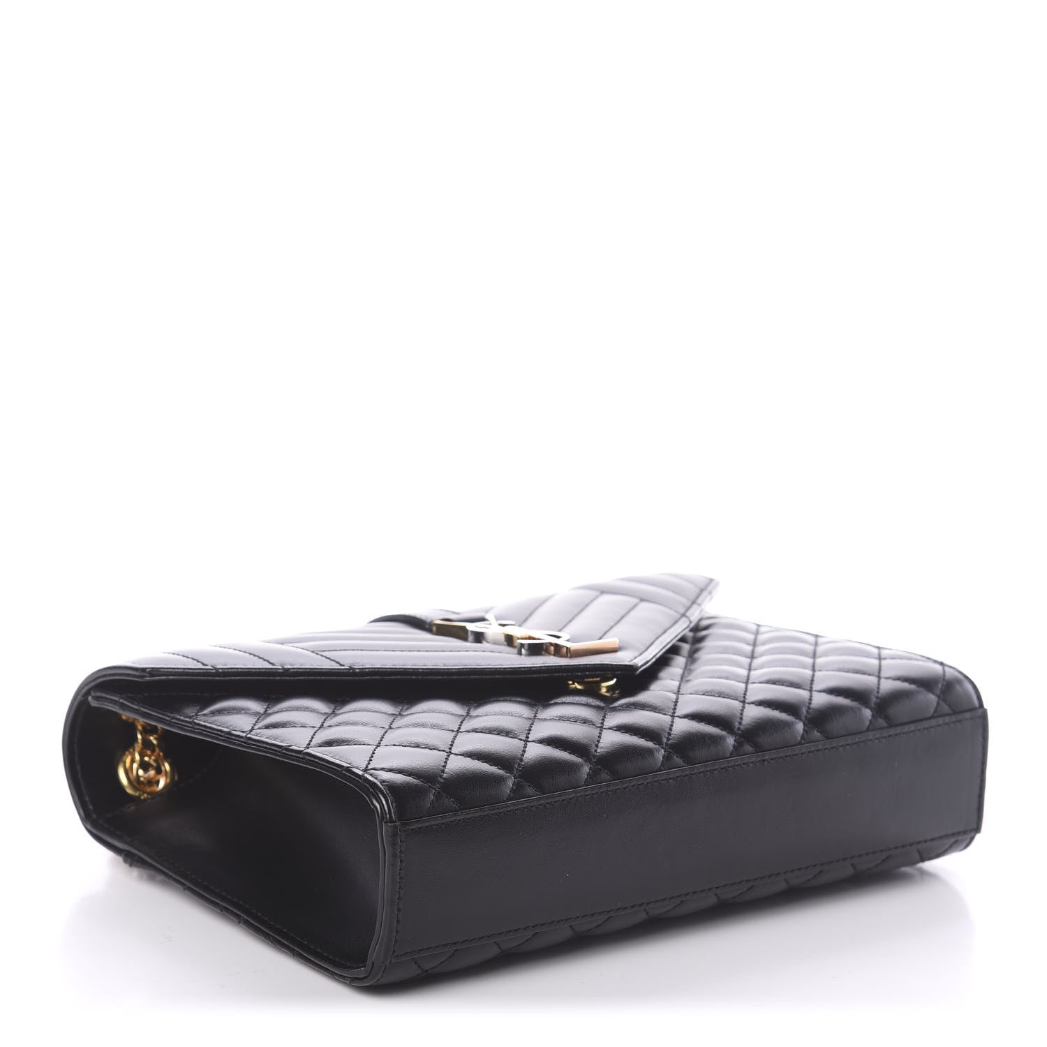 Saint Laurent Grain De Poudre Textured Mixed Matelasse Triquilt Medium Monogram Satchel Black 3 of 9