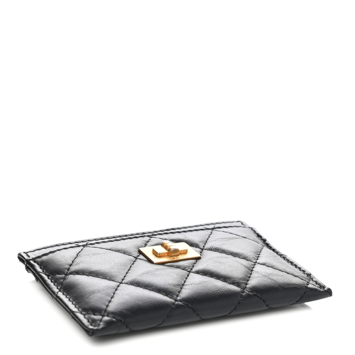 Chanel Aged Calfskin Quilted Reissue Card Holder Black 4 of 8
